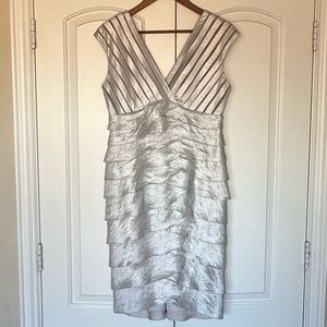 Adrianna Pappel Champaign Tier Dress Size 10